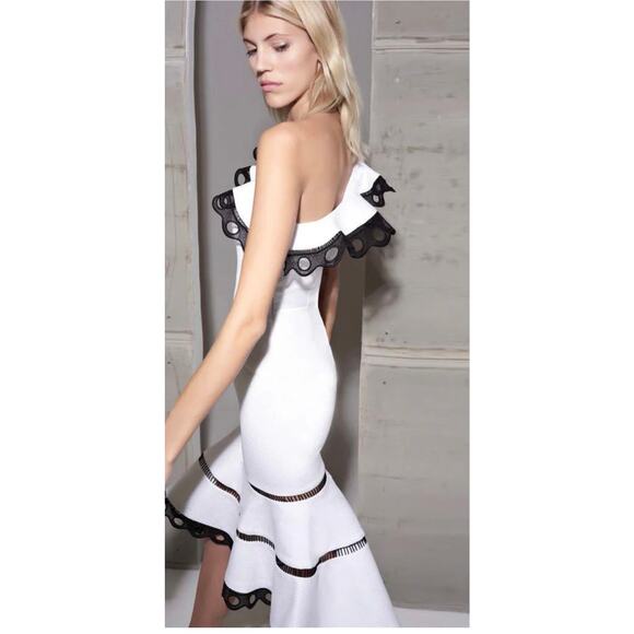 Alexis "Christie" dress with contrast scalloped lace trim size small (new) - Picture 2 of 10